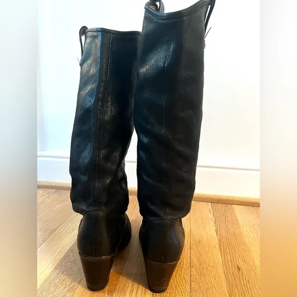 Frye Jackie Button Tall Slouchy Leather Boots