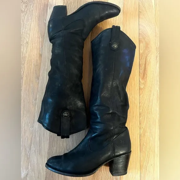 Frye Jackie Button Tall Slouchy Leather Boots