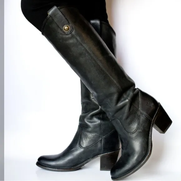 Frye Jackie Button Tall Slouchy Leather Boots