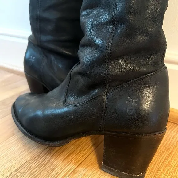 Frye Jackie Button Tall Slouchy Leather Boots