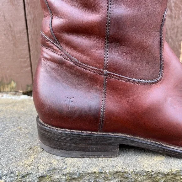 Frye Jayden Button Tall Boots Women’s Size 7 Redwood Leather