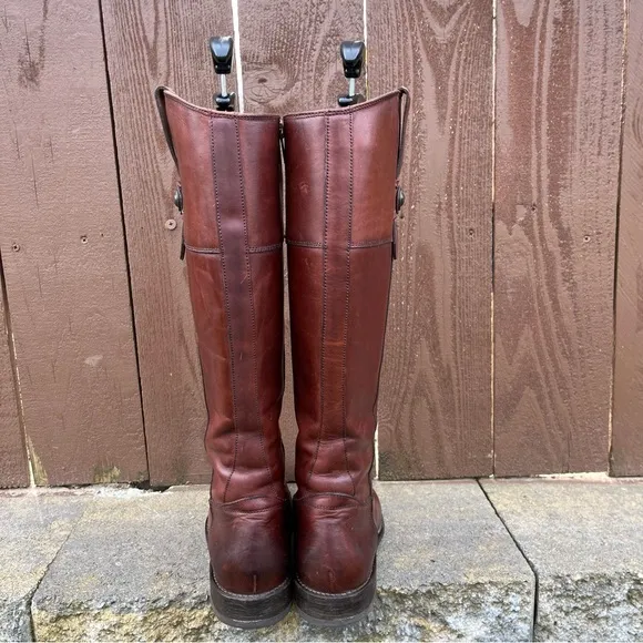 Frye Jayden Button Tall Boots Women’s Size 7 Redwood Leather