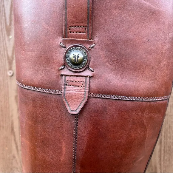 Frye Jayden Button Tall Boots Women’s Size 7 Redwood Leather
