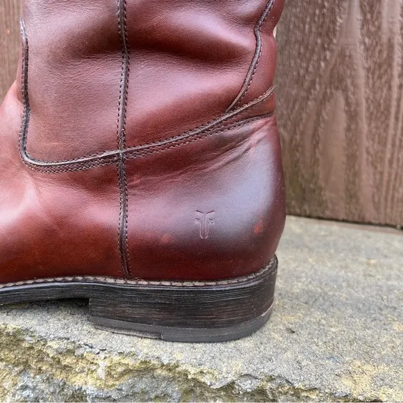 Frye Jayden Button Tall Boots Women’s Size 7 Redwood Leather