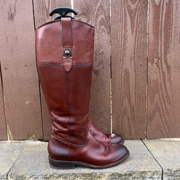 Frye Jayden Button Tall Boots Women’s Size 7 Redwood Leather