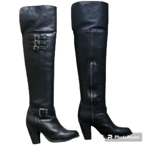 Frye Jenny Belted OTK boots size 6.5 black
