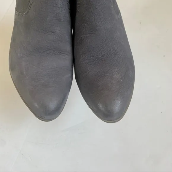 Frye Judith Double Zip Ankle Boots Suede Ash Gray Sz 8.5 Heeled Booties