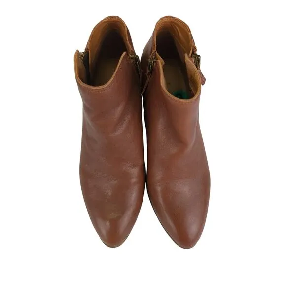 Frye Judith Zip Bootie Brown Leather Ankle Boots 3471734-WHS Women's Size 8