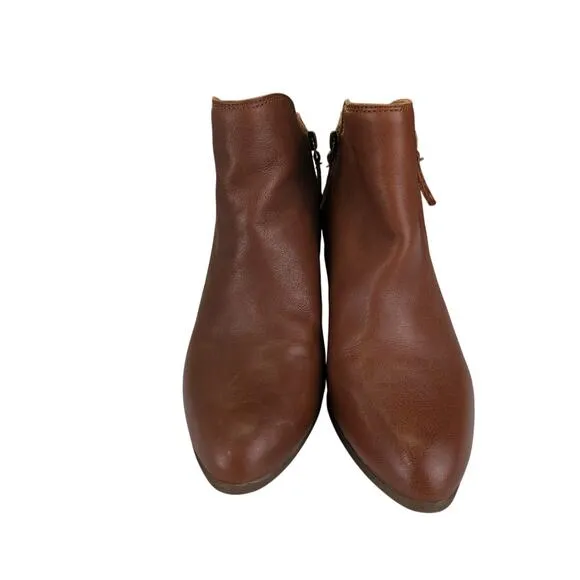 Frye Judith Zip Bootie Brown Leather Ankle Boots 3471734-WHS Women's Size 8
