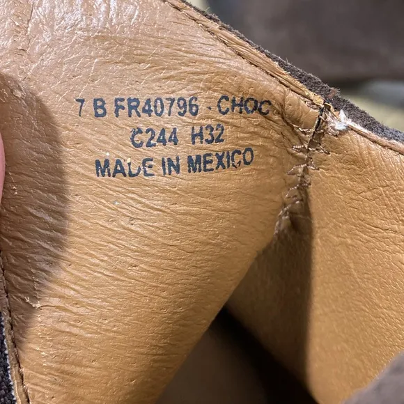 Frye June Western Shootie Brown Suede Ankle Boots size 7