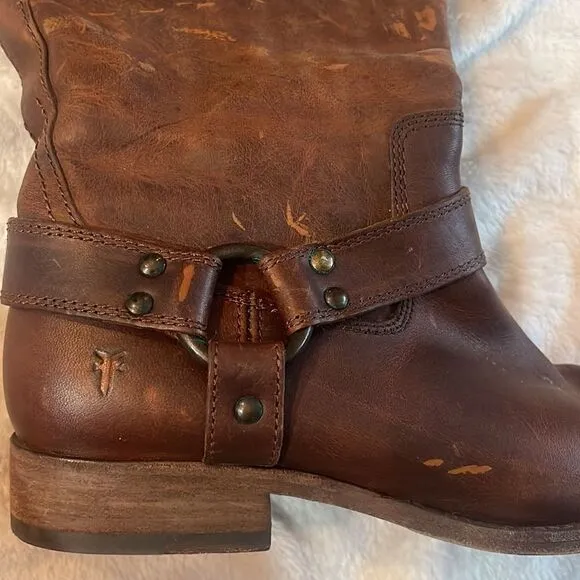 Frye leather chestnut cognac brown riding boots size 7