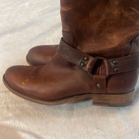 Frye leather chestnut cognac brown riding boots size 7