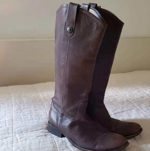 Frye Leather Melissa Boots Button Tall Riding Boots 9.5