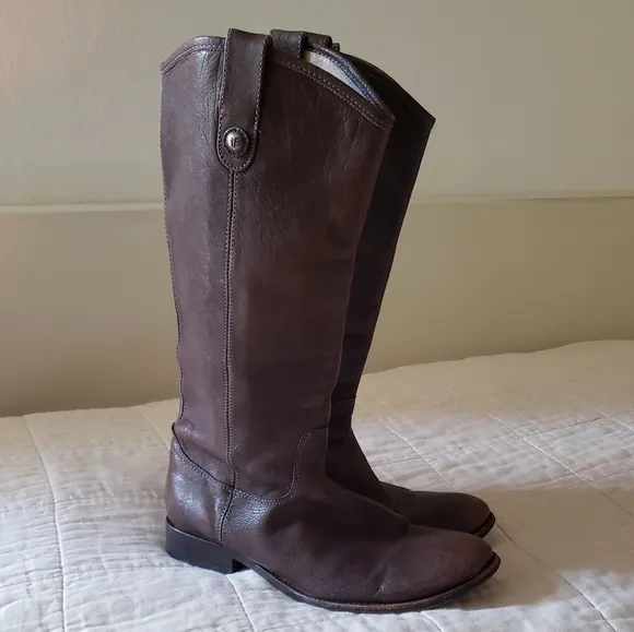 Frye Leather Melissa Boots Button Tall Riding Boots 9.5