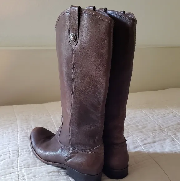 Frye Leather Melissa Boots Button Tall Riding Boots 9.5