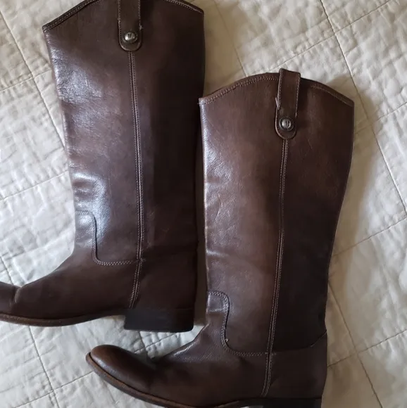 Frye Leather Melissa Boots Button Tall Riding Boots 9.5