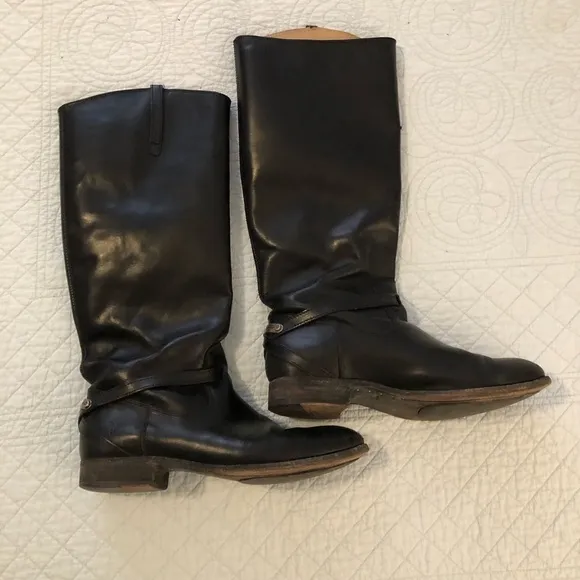 Frye Lindsey Plate leather riding boots. Size 9 1/2.