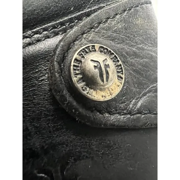 Frye Melissa Black Leather Tall Riding Boots Back Zip Size 5.5 Made In Mexico