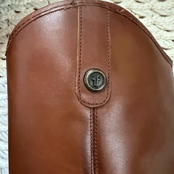 FRYE Melissa Brown Leather Riding Boots Full Zipper Size 8