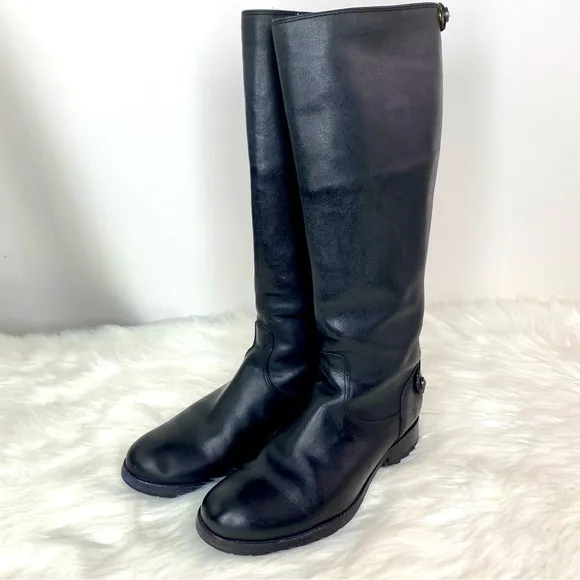Frye Melissa Button Back Zip Tall Riding Boots