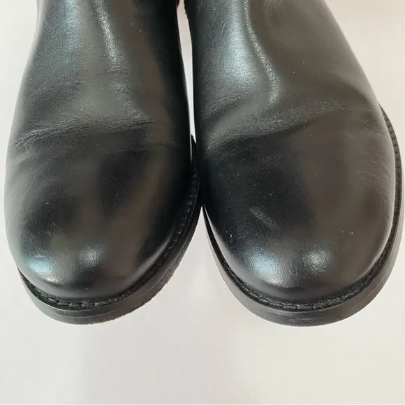 Frye Melissa Button inside zip black riding leather boots