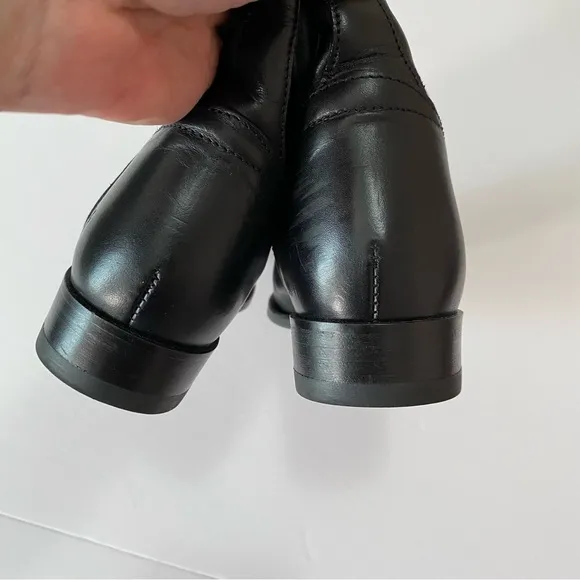 Frye Melissa Button inside zip black riding leather boots
