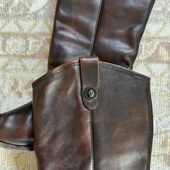 Frye Melissa Button Leather Riding Boots Size 6.5