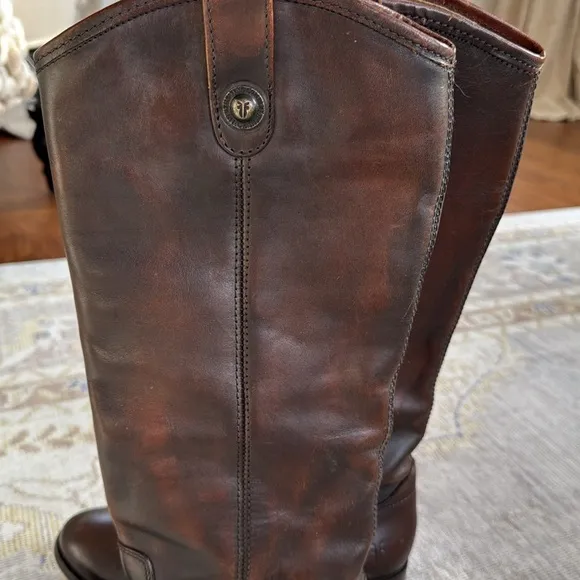 Frye Melissa Button Leather Riding Boots Size 6.5