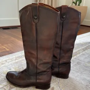 Frye Melissa Button Leather Riding Boots Size 6.5