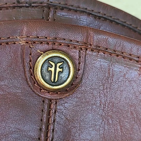 Frye Melissa Button Riding Boots Womens Cognac Brown Pull On 15&quot; Tall Size 6.5