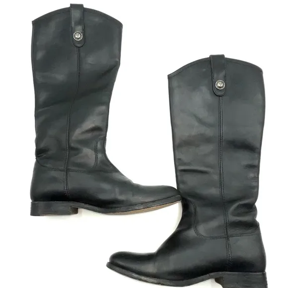 Frye Melissa Button Tall Leather Riding Boots