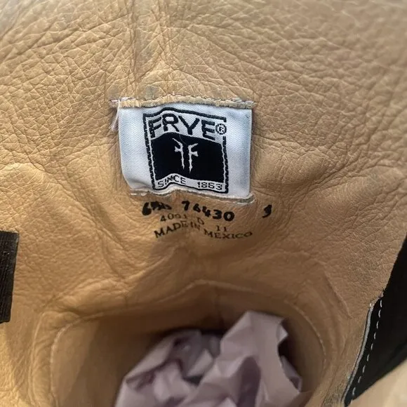Frye Melissa Button Women's 6.5 B Tall Brown Leather Riding Boots 76430 Back Zip