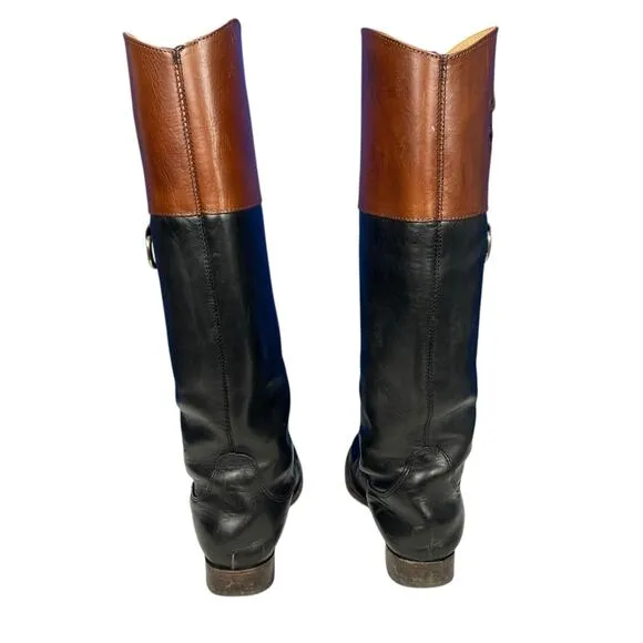Frye Melissa Logo Tall Riding Boots Size 7.5