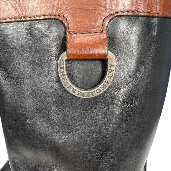 Frye Melissa Logo Tall Riding Boots Size 7.5