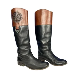 Frye Melissa Logo Tall Riding Boots Size 7.5