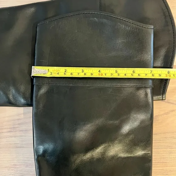 Frye Melissa Seam Tall Black Leather Riding Knee-High Boots