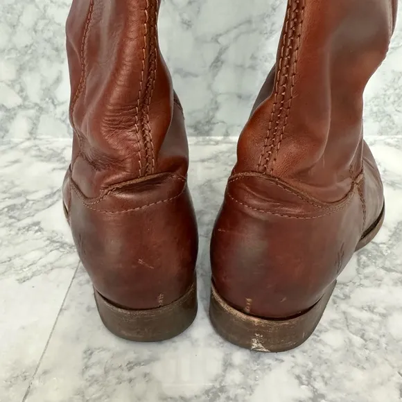 Frye Melissa Tall Brown Leather Riding Boots sz 6.5 classic capsule