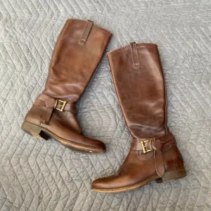 Frye Melissa Tall Harness Leather Riding Boot Brown
