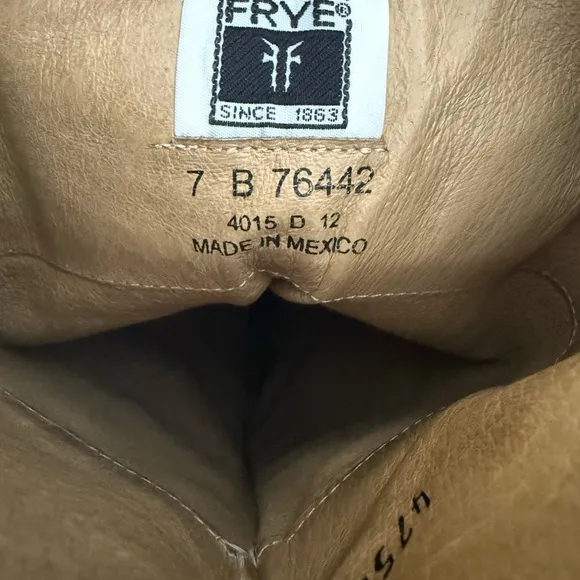 FRYE Melissa Trapunto Tall Riding Leather Boots Black Size 7