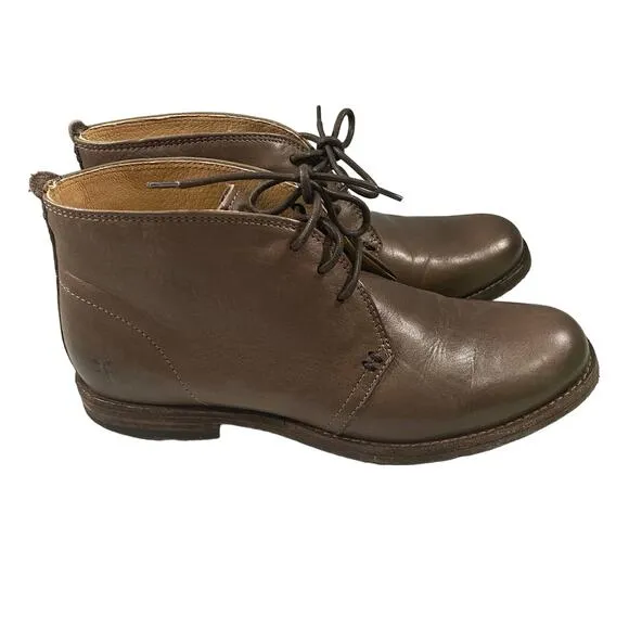 Frye Mens Chukka Gray Leather Boots Size 7.5