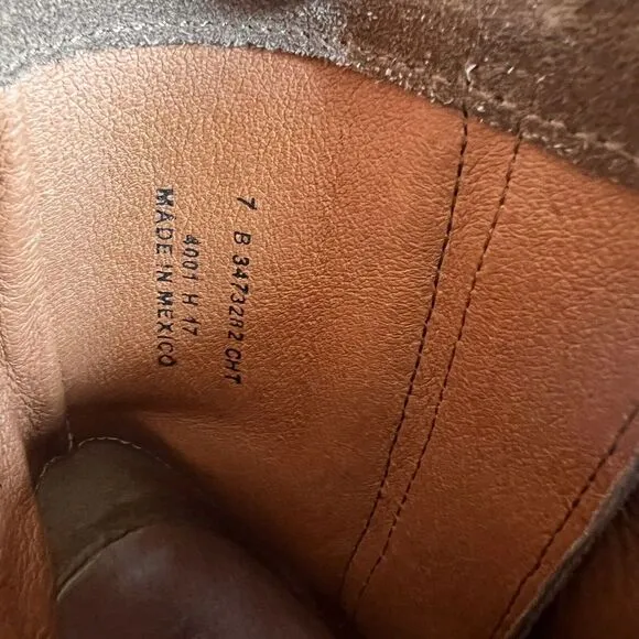 FRYE 'NATALIE' 4001 Double Zip‎ Studded Chesnut Suede Boots Sz 7
