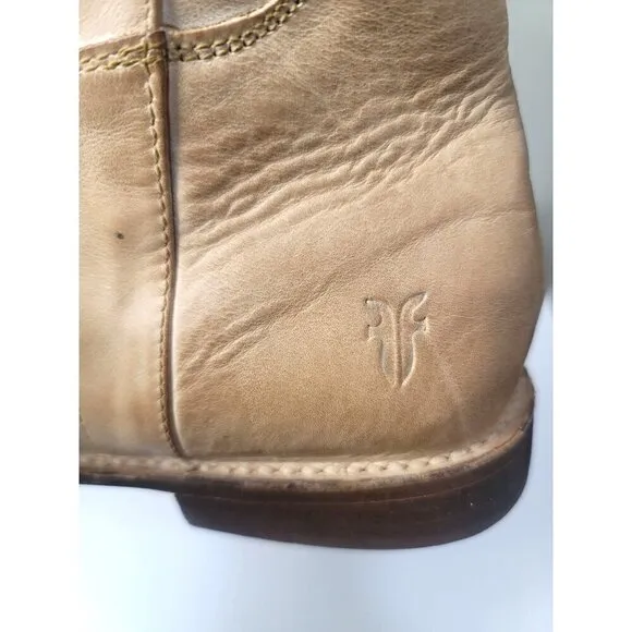 Frye Paige Tall Riding Brown Leather Knee-High Western Cowboy Boots Size 8.5B
