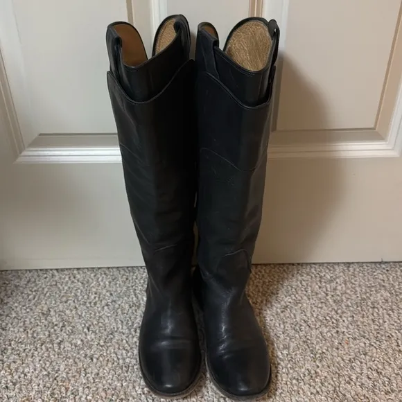 Frye Paige Women's Black Leather Riding Boots