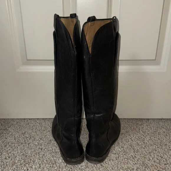 Frye Paige Women's Black Leather Riding Boots