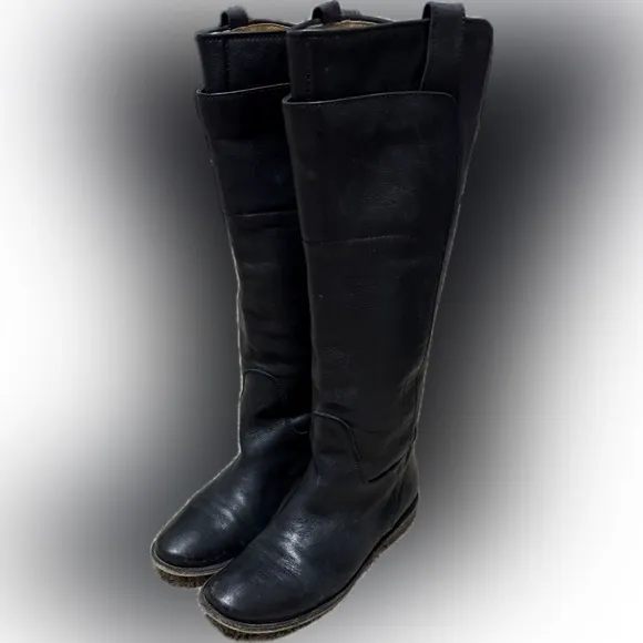 Frye Paige Women's Black Leather Riding Boots