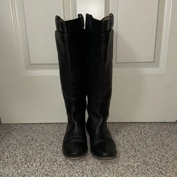 Frye Paige Women's Black Leather Riding Boots