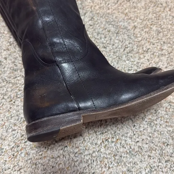 Frye Paige Women's Black Leather Riding Boots
