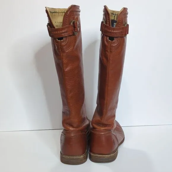 Frye Paige Trapunto #76140 Brown Leather Womens Riding Boots Size 10B