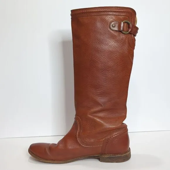 Frye Paige Trapunto #76140 Brown Leather Womens Riding Boots Size 10B