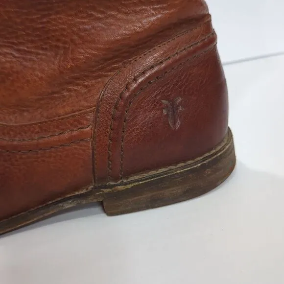 Frye Paige Trapunto #76140 Brown Leather Womens Riding Boots Size 10B